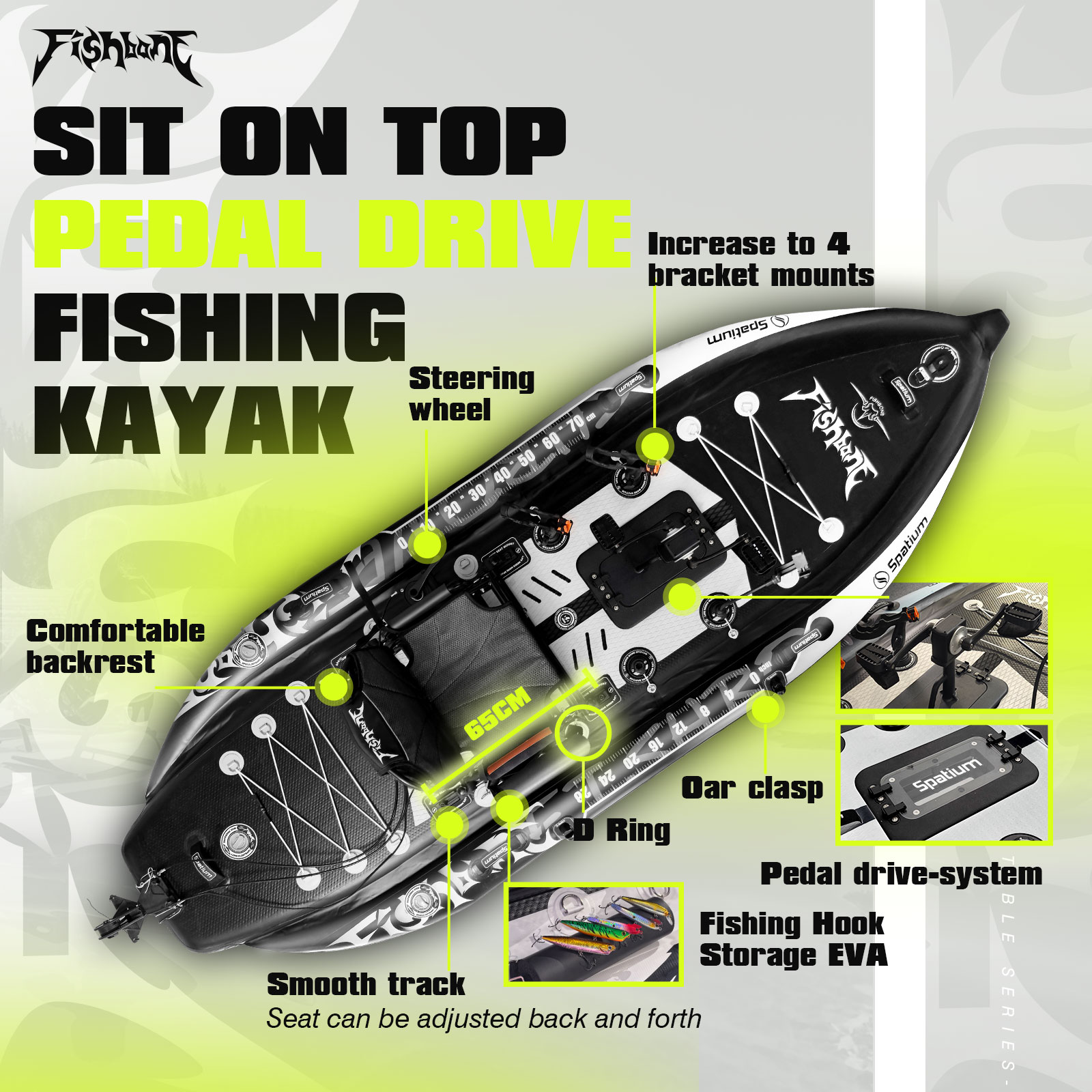 Kayak Pedal Tiup Spatium, Kaya - Fishing Kayak Sit On Top ulasan dan harga