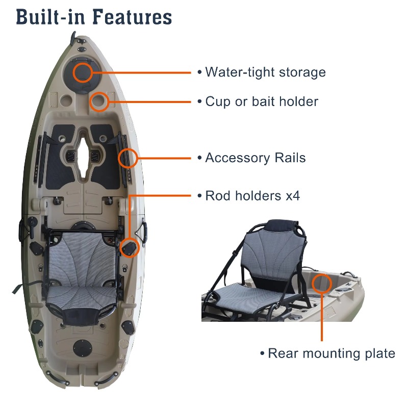 Kayak Lipat 1 Orang dengan Ped - Fishing Kayak Pedal Drive ulasan dan harga